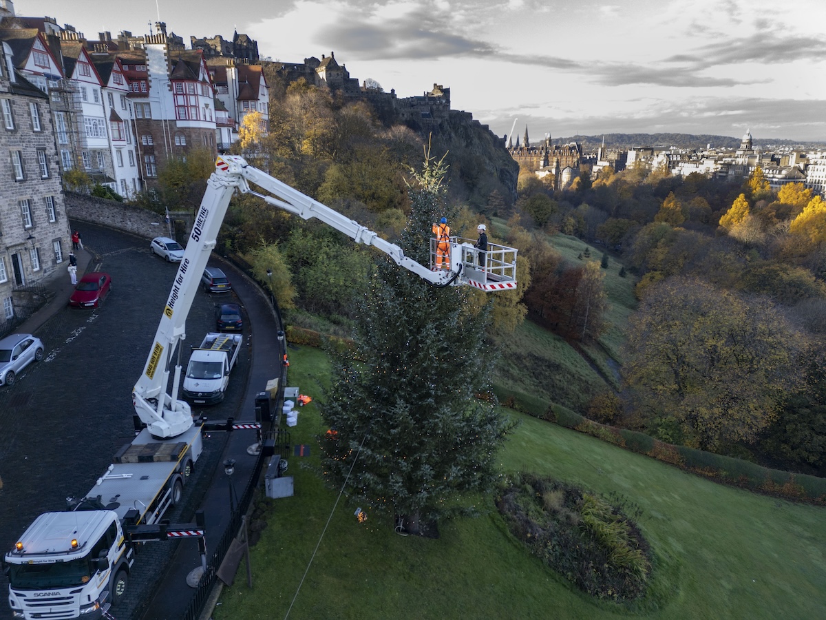 Christmas tree on The Mound is ready to be lit up