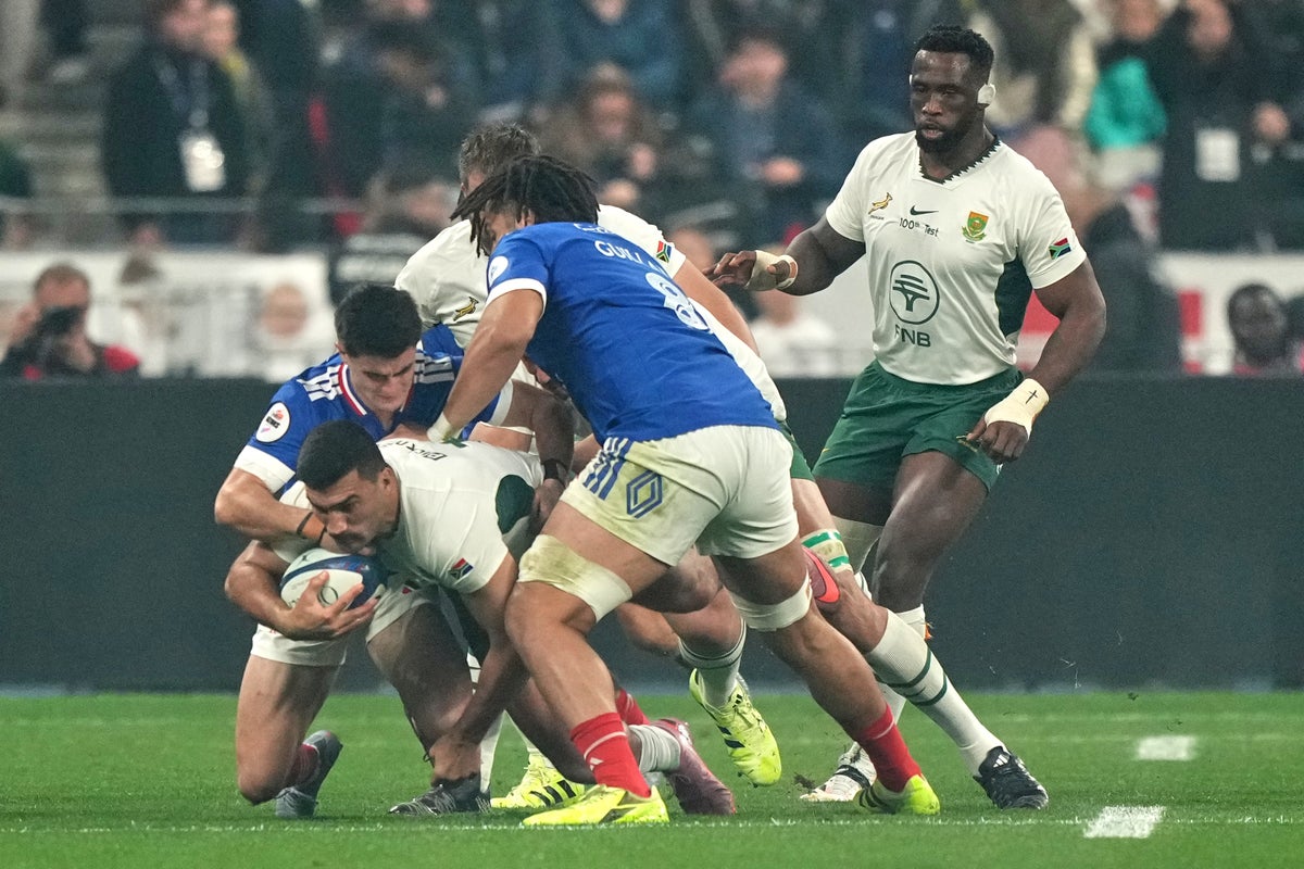 France v South Africa live: Score and updates after Lood de Jager red card in heavyweight grudge match
