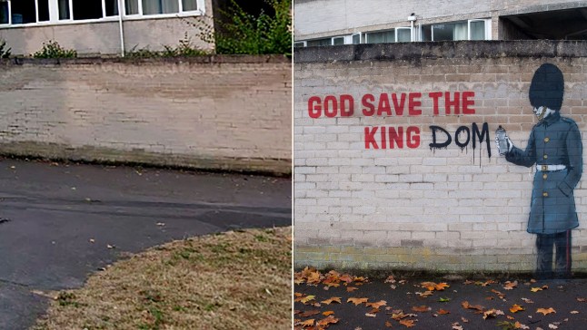 Before versus after the rumoured 'Banksy' artwork arrived in Windsor