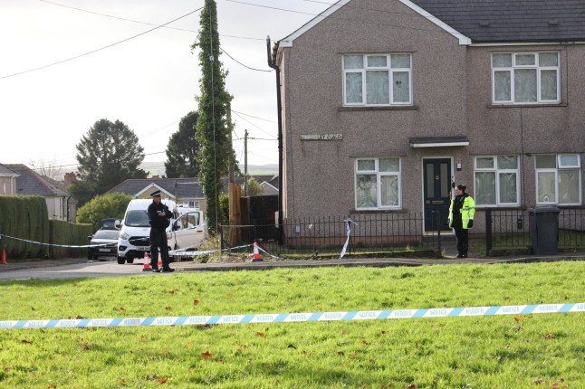 Police at the scene of a incident on Wheatley Place, Blackwood. pics Rob Browne