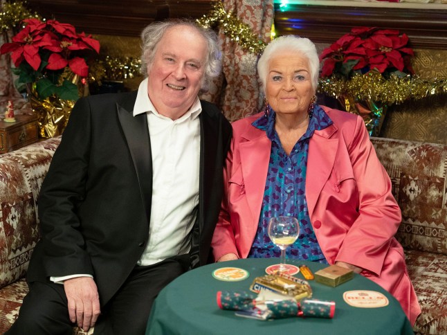 For use in UK, Ireland or Benelux countries only Undated BBC handout photo of EastEnders actors Paul Bradley who plays Nigel Bates and Pam St Clement, who will make a return as Pat Butcher as part of the soap's ongoing dementia storyline involving character Nigel Bates. Issue date: Thursday November 13, 2025. PA Photo. Photo credit should read: Jack Barns/Kieron McCarron/BBC/PA Wire NOTE TO EDITORS: This handout photo may only be used for editorial reporting purposes for the contemporaneous illustration of events, things or the people in the image or facts mentioned in the caption. Reuse of the picture may require further permission from the copyright holder. Issue date: Thursday November 13, 2025. PA Photo. Photo credit should read: Jack Barns/Kieron McCarron/BBC/PA Wire NOTE TO EDITORS: Not for use more than 21 days after issue. You may use this picture without charge only for the purpose of publicising or reporting on current BBC programming, personnel or other BBC output or activity within 21 days of issue. Any use after that time MUST be cleared through BBC Picture Publicity. Please credit the image to the BBC and any named photographer or independent programme maker, as described in the caption.
