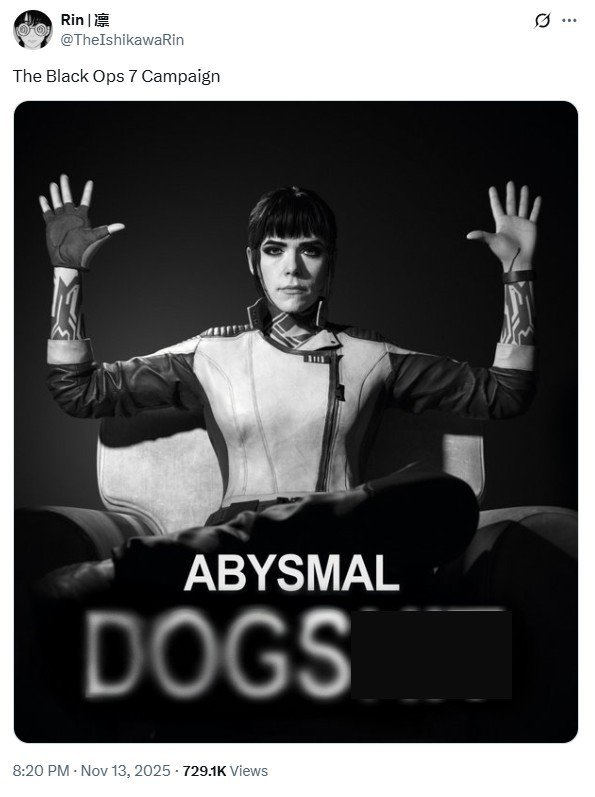 Fan tweet complaining about Black Ops 7 campaign