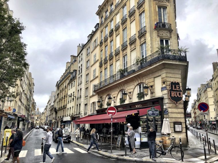 Cafe Le Buci, on the corner of Rue Mazarine and Rue Dauphine, Paris, France