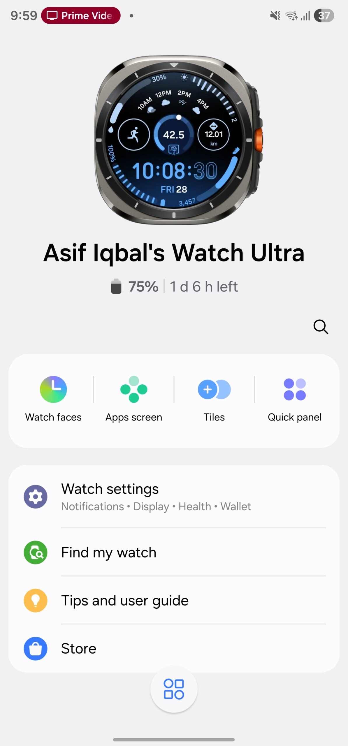 samsung galaxy wearable app home screen galaxy watch
