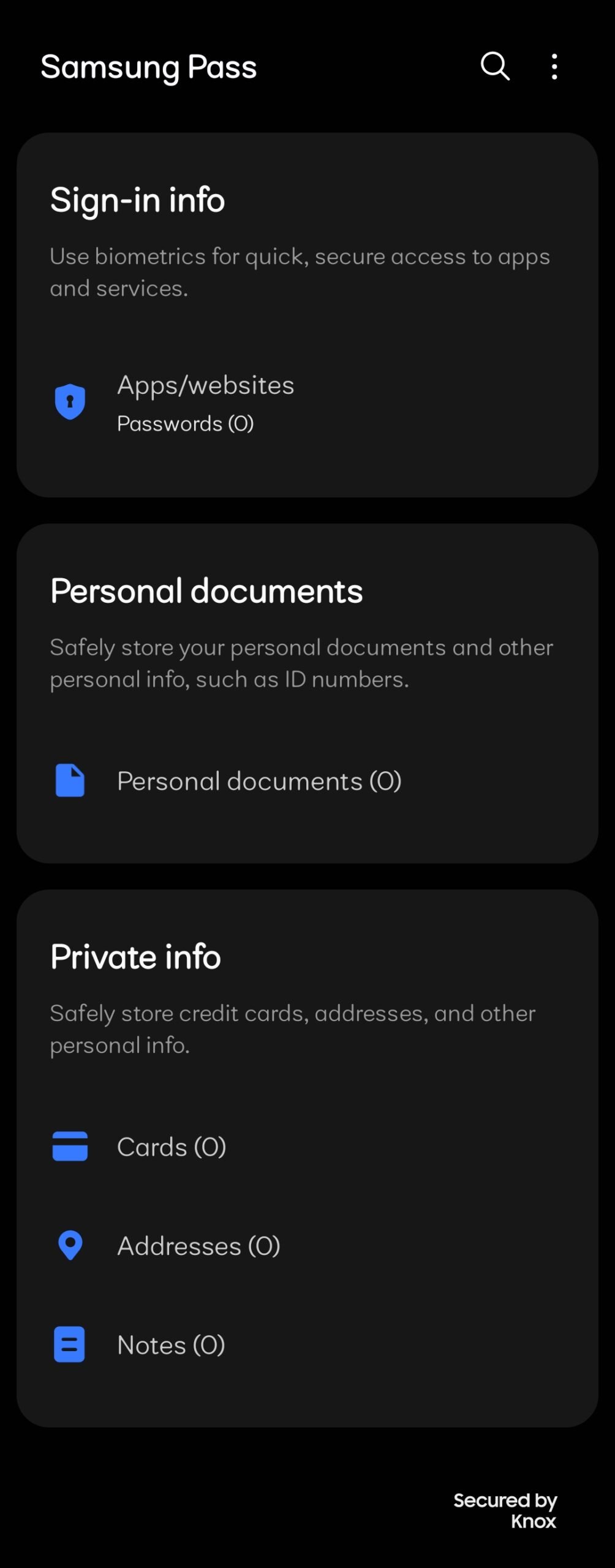 samsung pass version 15.3.01.6 ability to save personal documents (01)