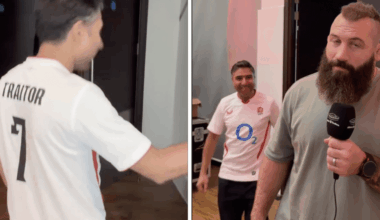 Celebrity‑traitor Nick Mohammed ambushes Joe Marler at Twickenham