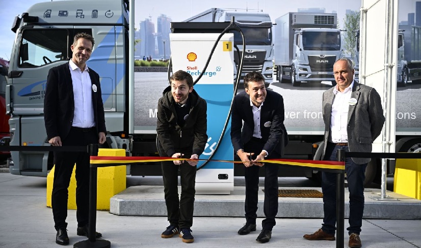 Shell inaugurates Europe’s first semi-public e-truck charging station in Belgium