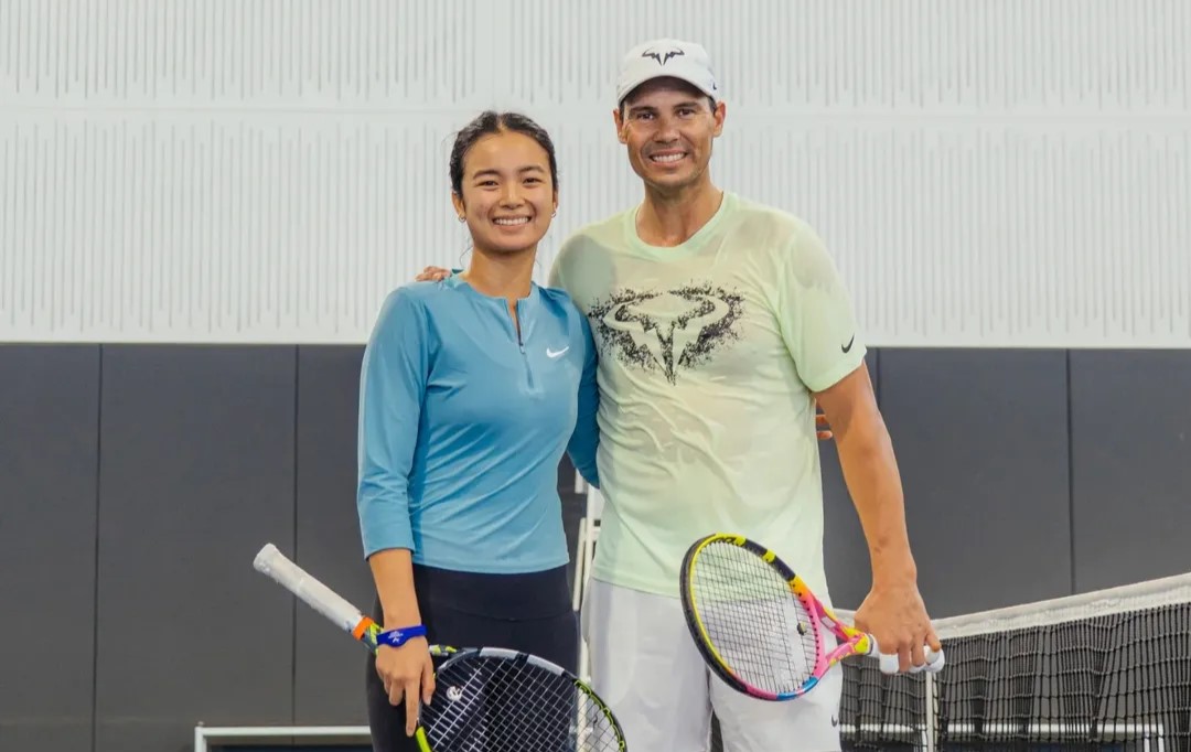 Nadal dusts off his racquets for special practice session with Eala