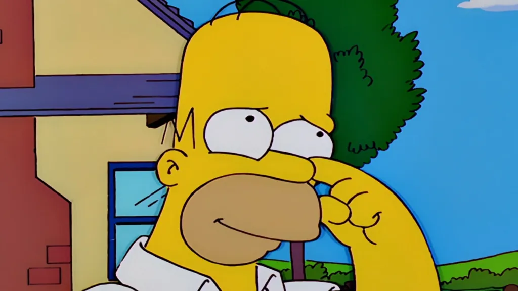 Homer tears up in The Simpsons