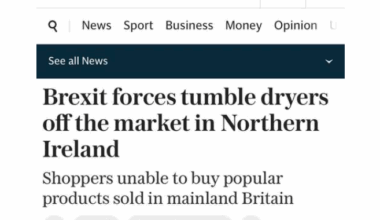 Telegraph mocked for Brexit and tumble dryer story