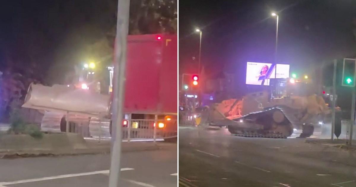 Man arrested for 'drink driving' stolen 24-tonne bulldozer through Wolverhampton | News UK