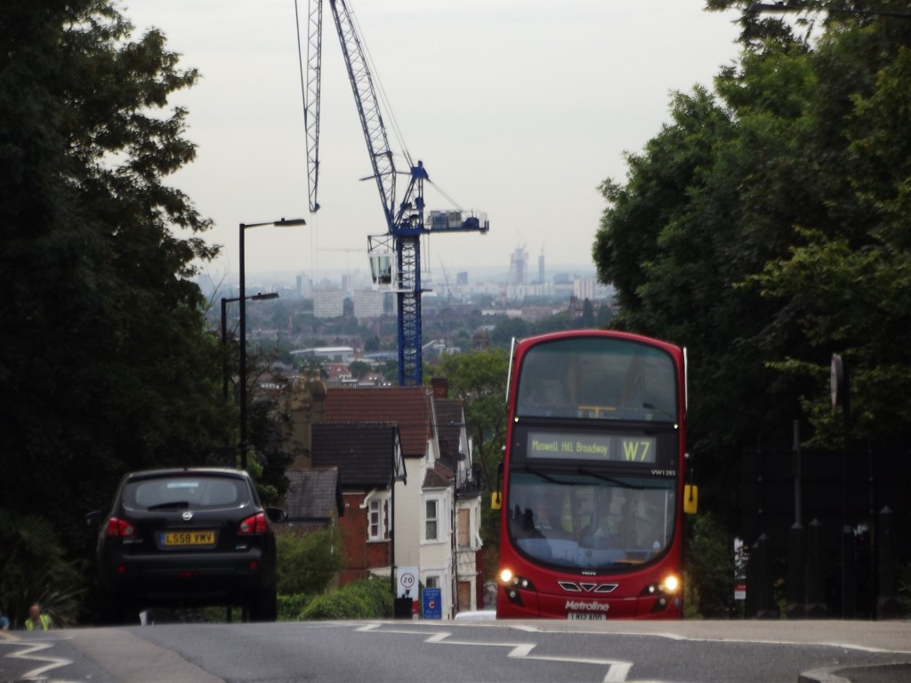 A W7 bus in Muswell Hill