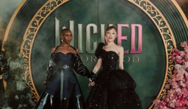 Two women posing for the cameras. Wicked For Good UK Premiere. Cynthia Erivo and Ariana Grande. Photo by Zekariah Al-Bostani
