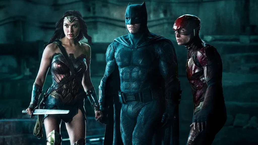 Wonder Woman, Batman, and the Flash in Justice League