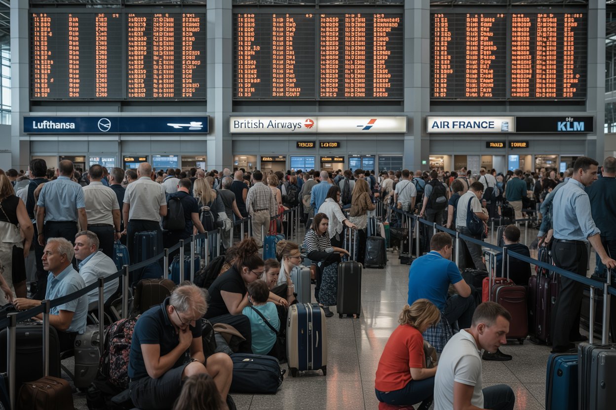 Travel chaos in ireland, sweden, uk, france, netherlands, germany, and more as lufthansa, emerald, sas, british, air france, klm, and other airlines face 41 flight cancellations and 858 delays across dublin, stockholm, belfast, paris, amsterdam, frankfurt, and more