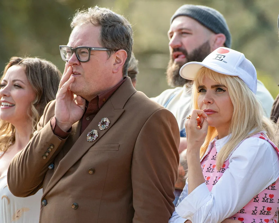 Alan Carr and Paloma Faith are best friends outside of Celebrity Traitors. (BBC/Studio Lambert/Euan Cherry)