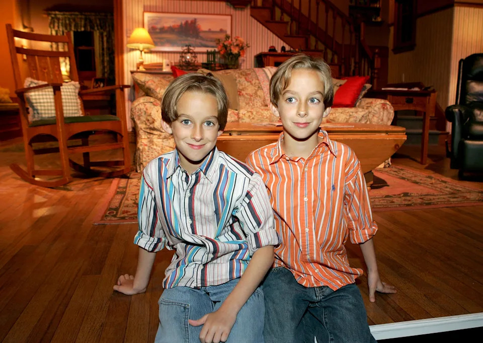 Brothers and actors Sawyer Sweeten, left, and Sullivan Sweeten attend the "Everybody Loves Raymond" wrap party marking the end of the CBS sitcom.