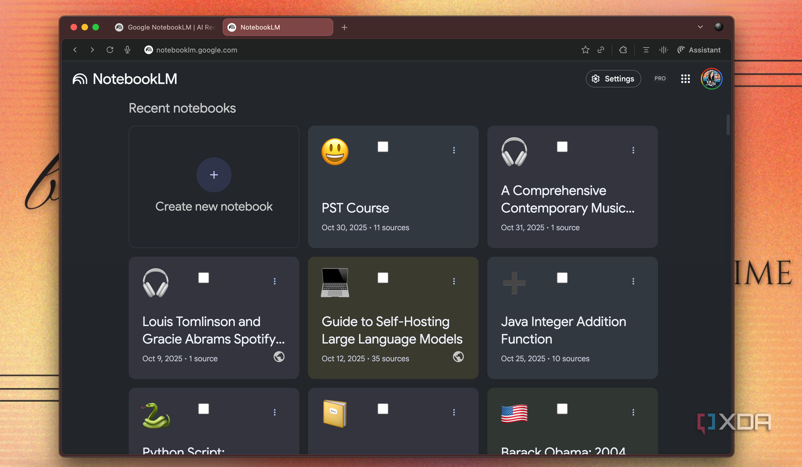 All Notebooks section in NotebookLM