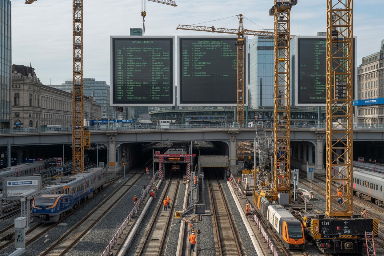 German face railway travel chaos as stuttgart 2026 opening cancelled due to new digital signalling issues and cologne station hit by software glitch