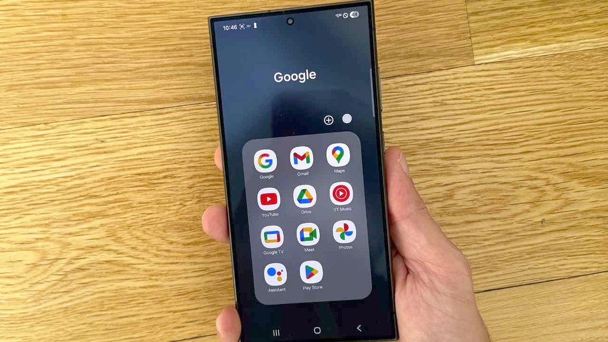 A person holding an Android phone