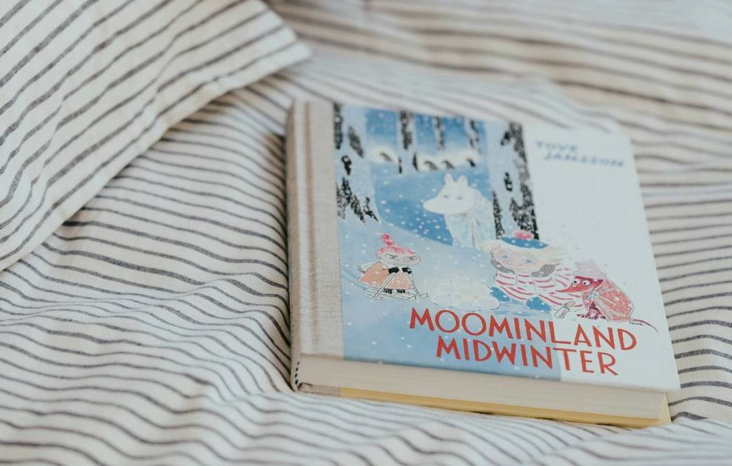 moomin book on bed