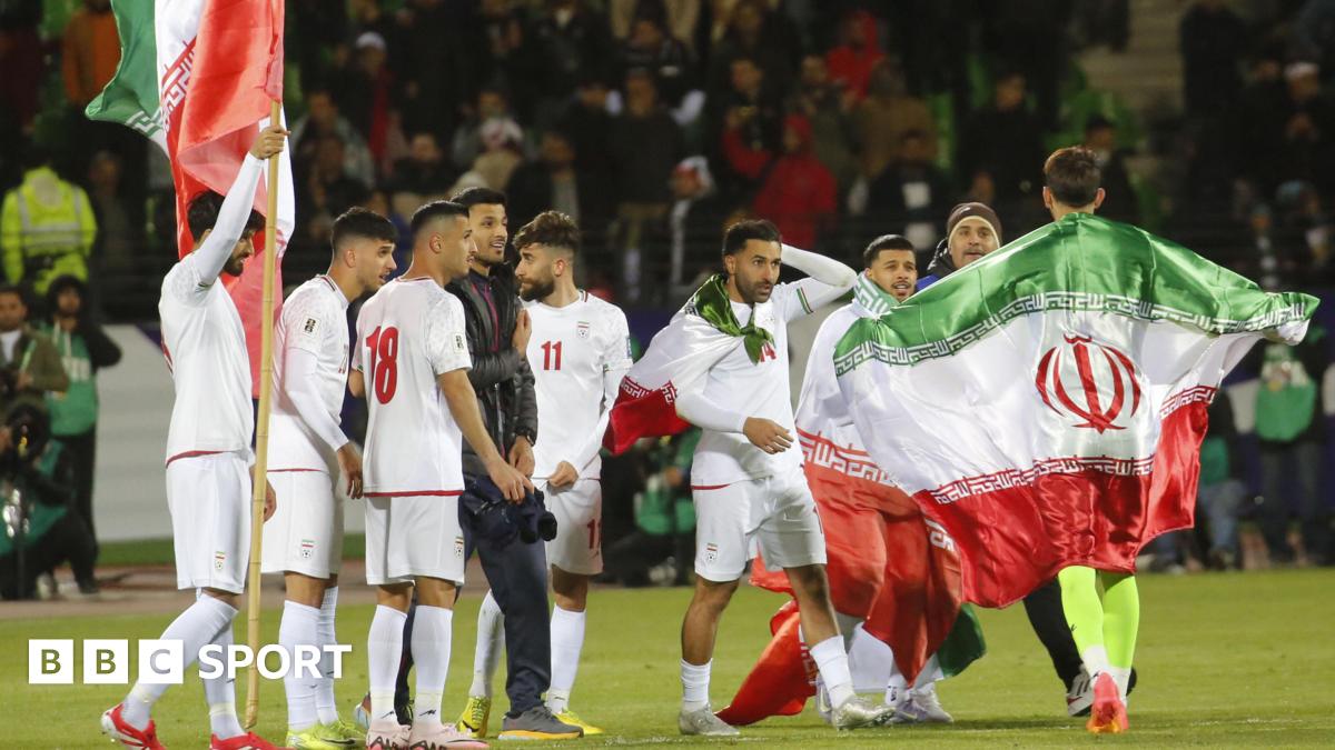 Iran celebrate qualifying for the 2026 World Cup after a draw with Uzbekistan in March