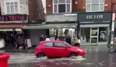 Storm Claudia leaves main Birmingham road 'like a river' after heavy rain