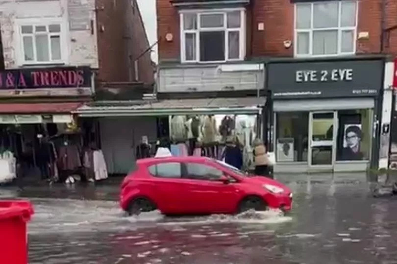Storm Claudia leaves main Birmingham road 'like a river' after heavy rain