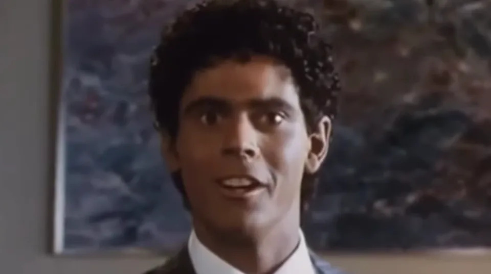 A white man in Blackface