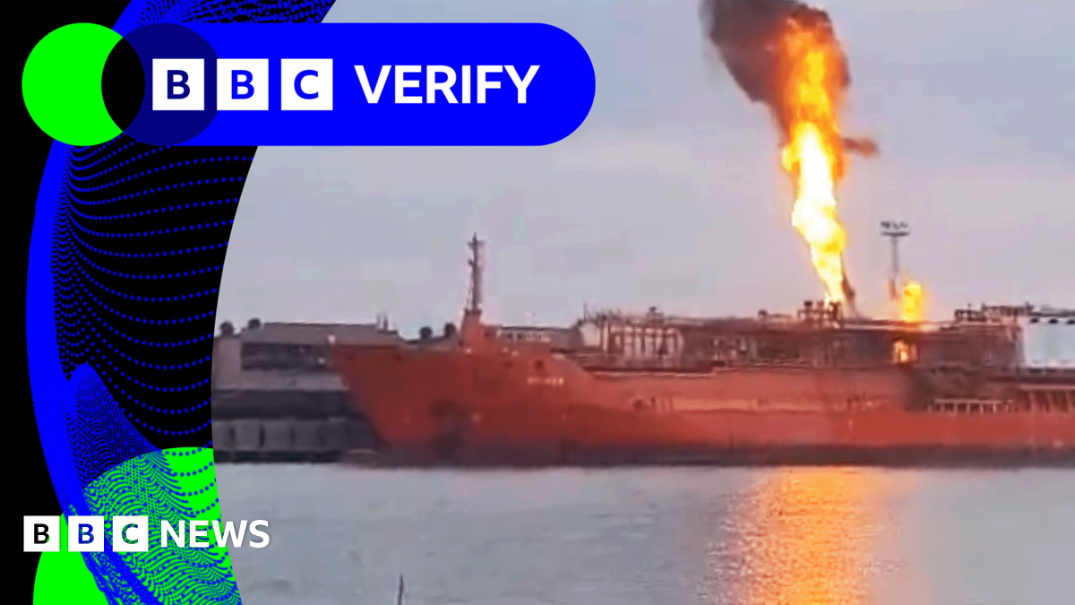 BBC Verify Live: Video shows LPG ship on fire after attack on Ukraine's Izmail