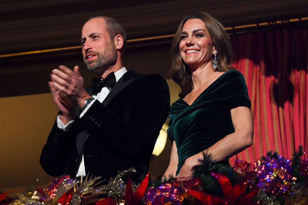 The Prince and Princess of Wales applauding at the Royal Variety Show