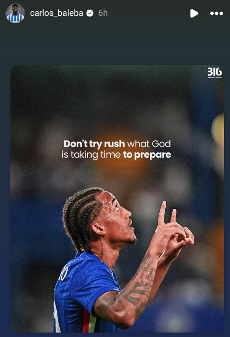 Carlos Baleba's Instagram post