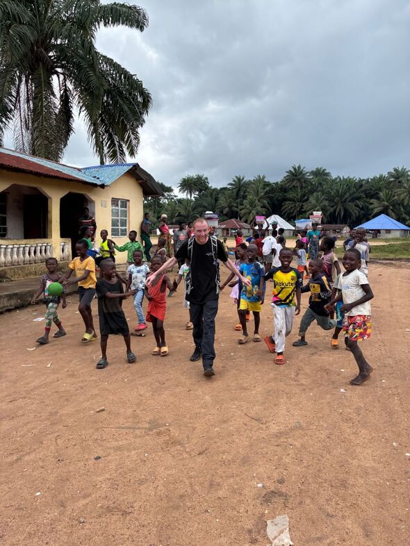 Ian with the locals Ian with the locals