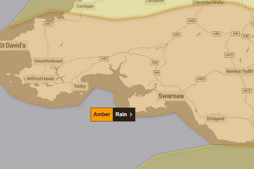 An Amber warning is in place for South Wales on Monday