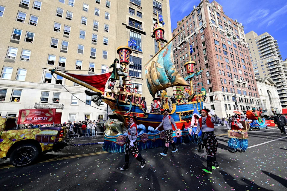 Pirate Ship by Macy's (performance by Mr. Fantasy) participates in the 99th Macy's Thanksgiving Day Parade on November 27, 2025 in New York City.