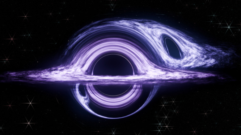 Two black holes distorting space time