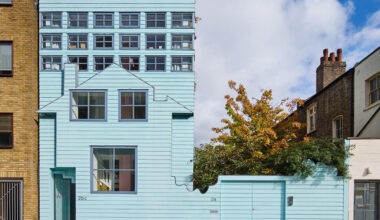 with its expressive facade, the 2000s-era 'blue house' lists in london