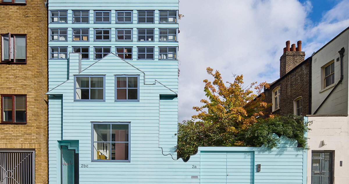 with its expressive facade, the 2000s-era 'blue house' lists in london