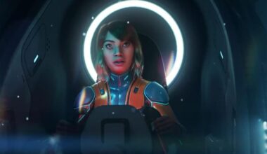 A woman in a submarine is surprised.