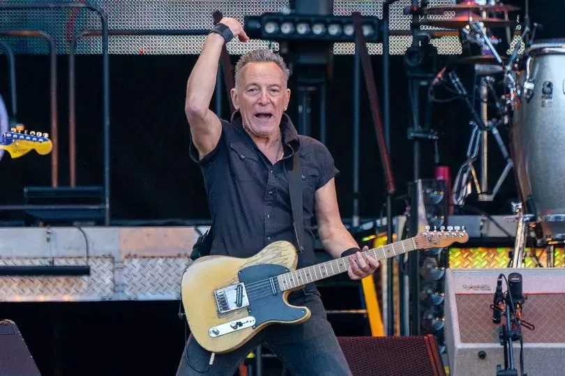 Bruce Springsteen, with the E Street Band, on stage at Murrayfield, Edinburgh, during his 2023 tour