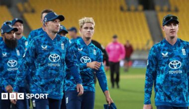 Harry Brook leads England team from the field in Wellington