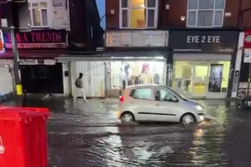 Stratford Road has been flooded all day