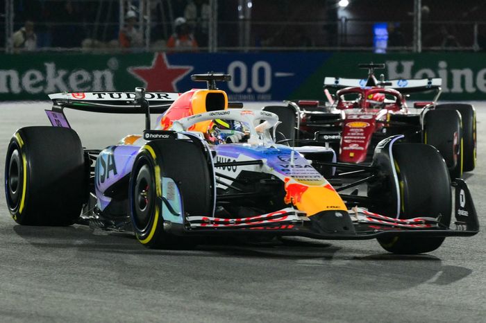 Charles Leclerc, Ferrari, Isack Hadjar, Racing Bulls Team