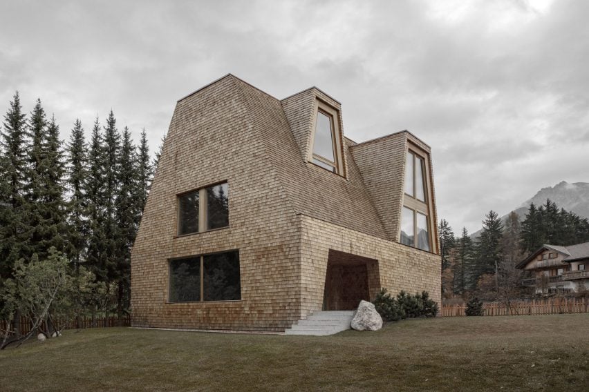 Shingle-covered house in Italy