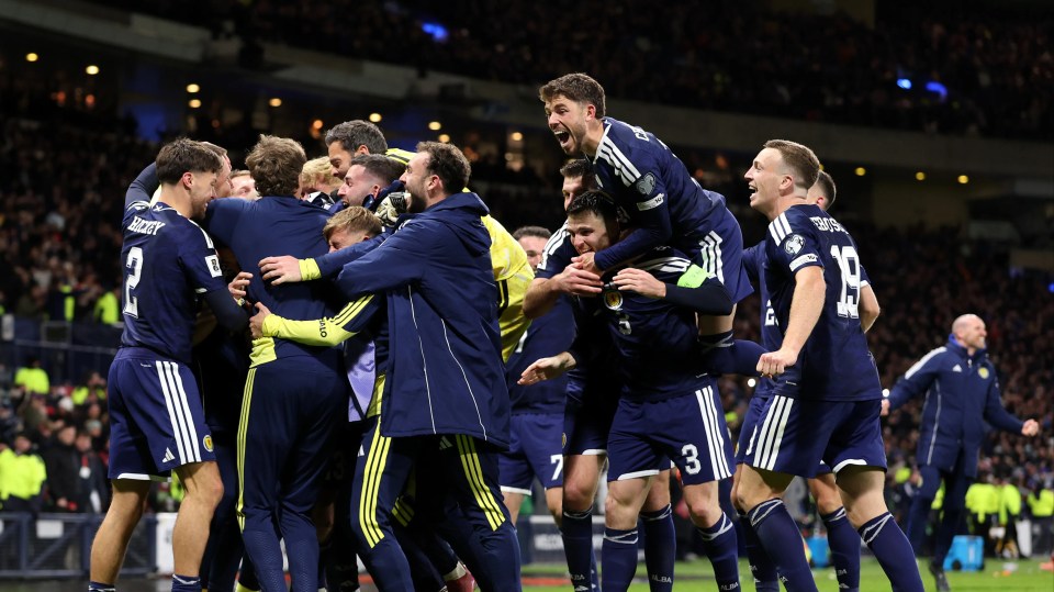 Scotland celebrating reaching the World Cup