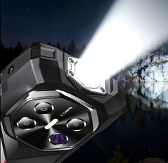 The Fossibot F113 smartphone has a 160-lumen flashlight built into its top edge. (Image source: Fossibot)