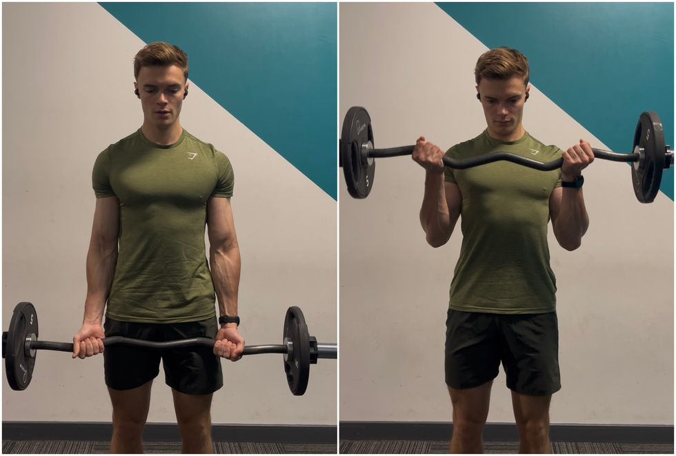 EZ Bar Bicep Curl Alan Ritchson Workout ez bar bicep curl alan ritchson workout