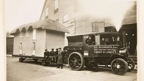 Museum Wales Y Bwthyn Bach being transported from Wales to Royal Lodge in Windsor in 1932