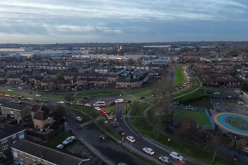 Congestion caused by the nearby Chester Road crash spilled onto roads on Castle Vale with Farnborough Road and Tangmere Drive pictured