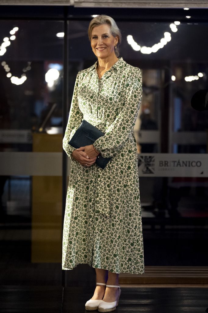 The Duchess of Edinburgh posed in green floral dress